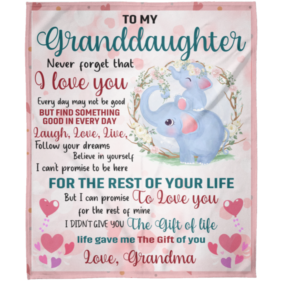 To My Granddaughter - Never Forget I Love You Blanket 50x60