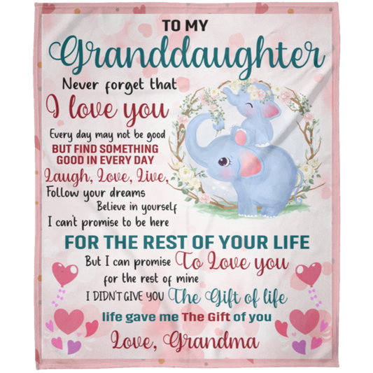 To My Granddaughter - Never Forget I Love You Blanket 50x60