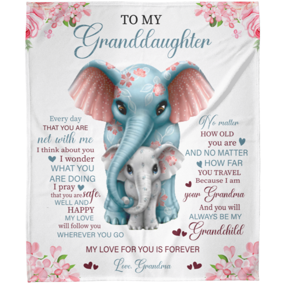 To My Granddaughter - My Love For You Is Forever Blanket 50x60