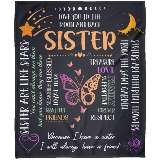 To My Sister - Love You to the Moon and Back Blanket 50x60