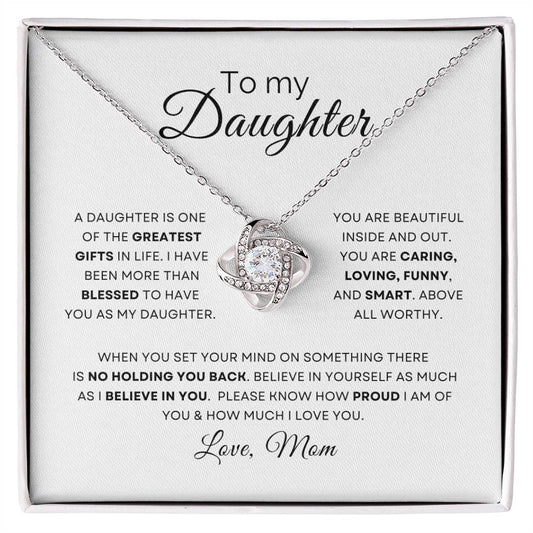 To My Daughter - Forever Love Knot Necklace