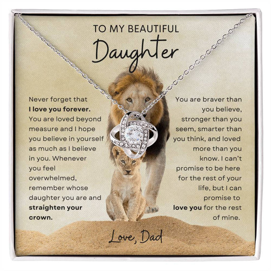 To My Daughter - Love Knot Necklace