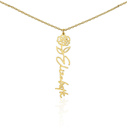 Perfect Gift for Her - Flower Name Necklace