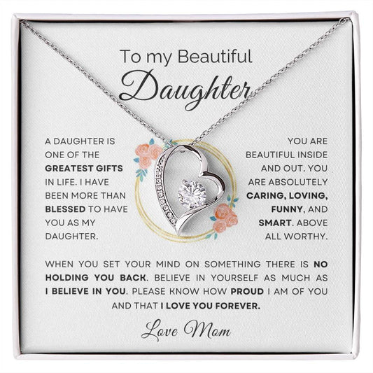 To My Beautiful Daughter - Forever Love Necklace